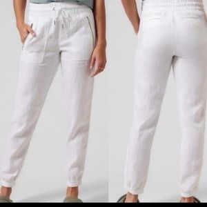 Athleta Cabo Linen Jogger Pants Women’s size 12 pull on pant